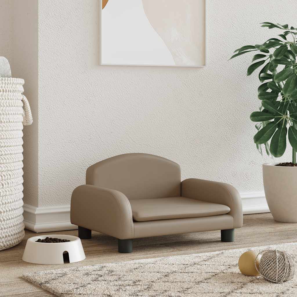 Hondenmand 50x40x30 cm kunstleer cappuccinokleurig is nu te koop bij PeponiXL, paradijselijk wonen!