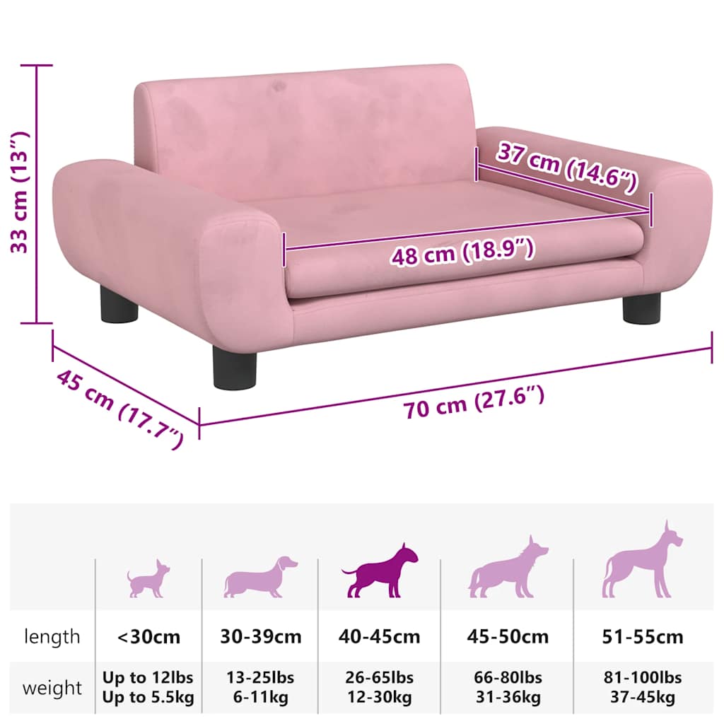 Hondenmand 70x45x33 cm fluweel roze is nu te koop bij PeponiXL, paradijselijk wonen!