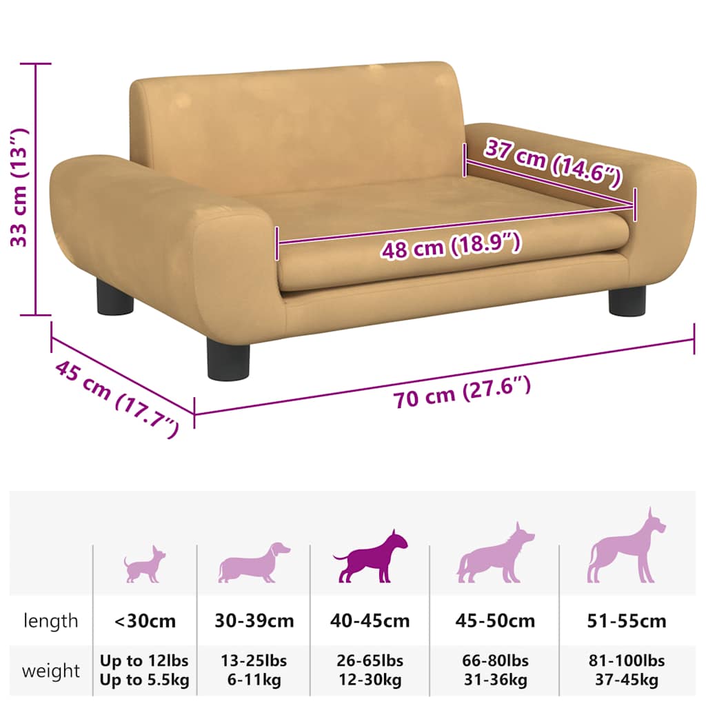Hondenmand 70x45x33 cm fluweel bruin is nu te koop bij PeponiXL, paradijselijk wonen!