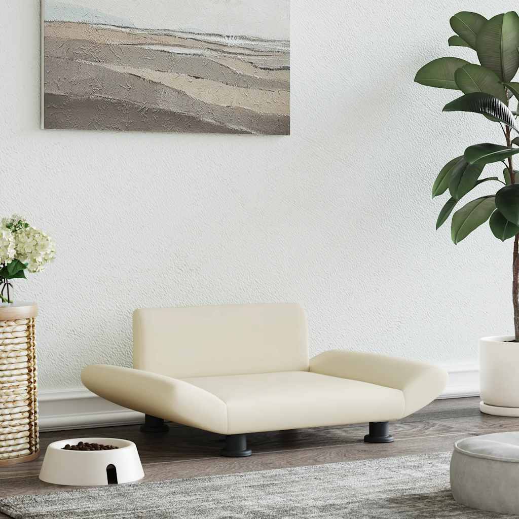 Hondenmand 70x45x28 cm kunstleer crèmekleurig is nu te koop bij PeponiXL, paradijselijk wonen!