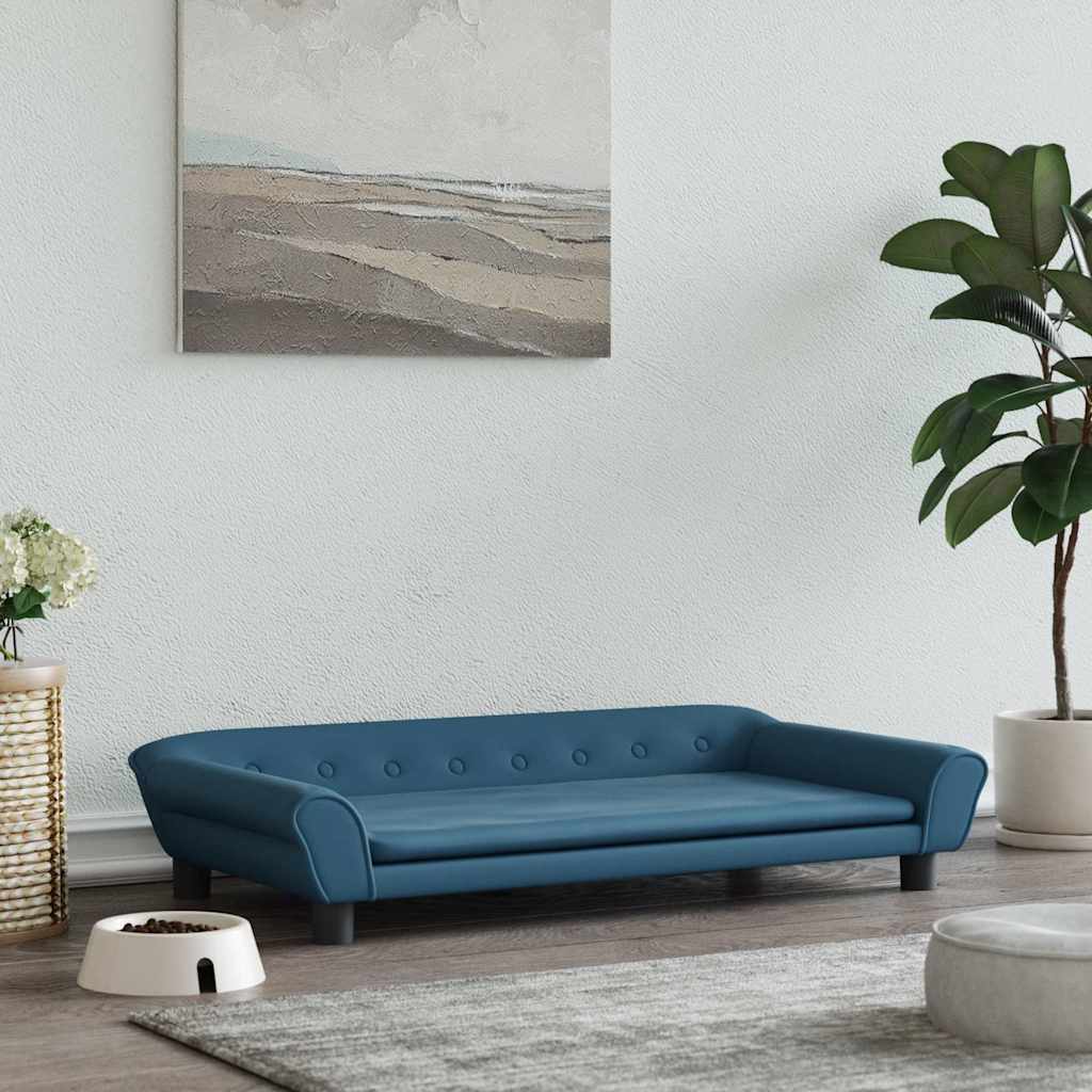 Hondenmand 100x50x21 cm fluweel blauw is nu te koop bij PeponiXL, paradijselijk wonen!