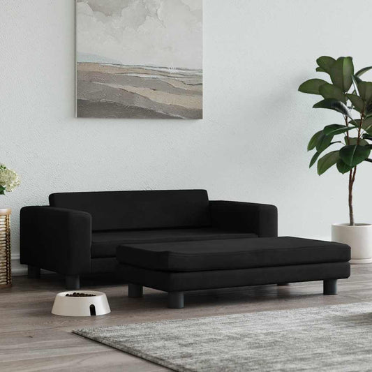 Hondenmand met verlengstuk 100x50x30 cm fluweel zwart is nu te koop bij PeponiXL, paradijselijk wonen!
