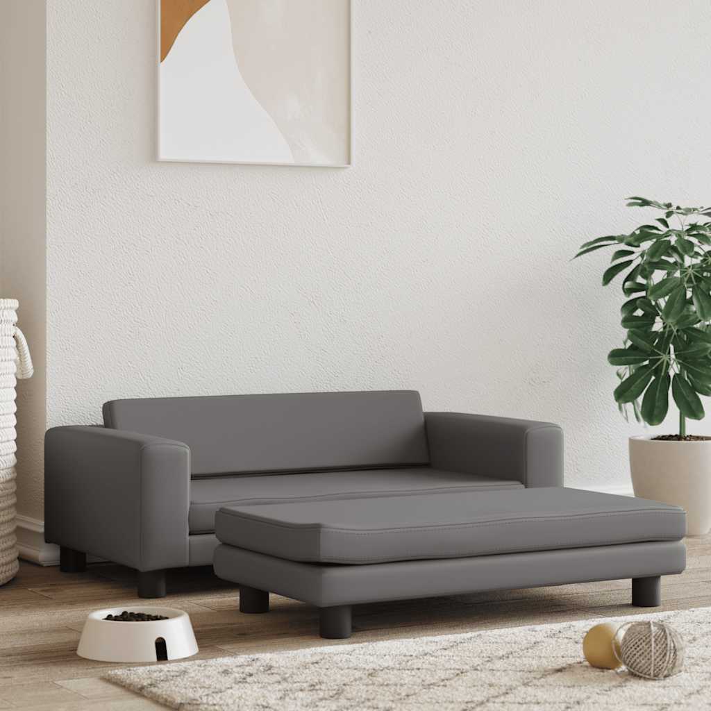 Hondenmand met verlengstuk 100x50x30 cm kunstleer grijs is nu te koop bij PeponiXL, paradijselijk wonen!