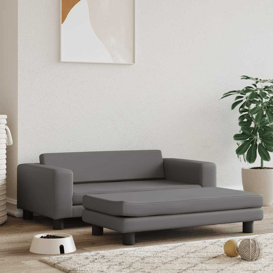 Hondenmand met verlengstuk 100x50x30 cm kunstleer grijs is nu te koop bij PeponiXL, paradijselijk wonen!