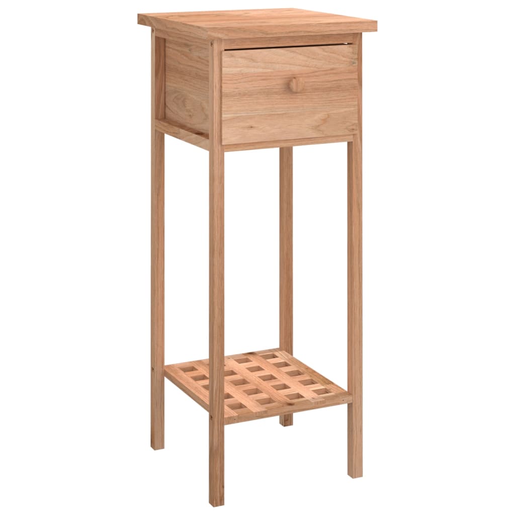 Bijzettafel met lade 25x25x60 cm walnotenhout is nu te koop bij PeponiXL, paradijselijk wonen!