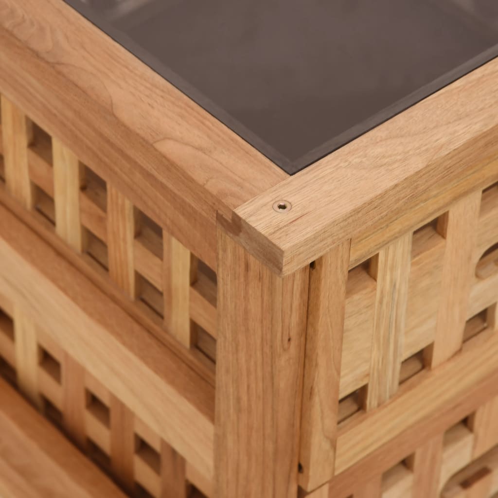 Nachtkastje 34x34x34 cm massief walnotenhout is nu te koop bij PeponiXL, paradijselijk wonen!