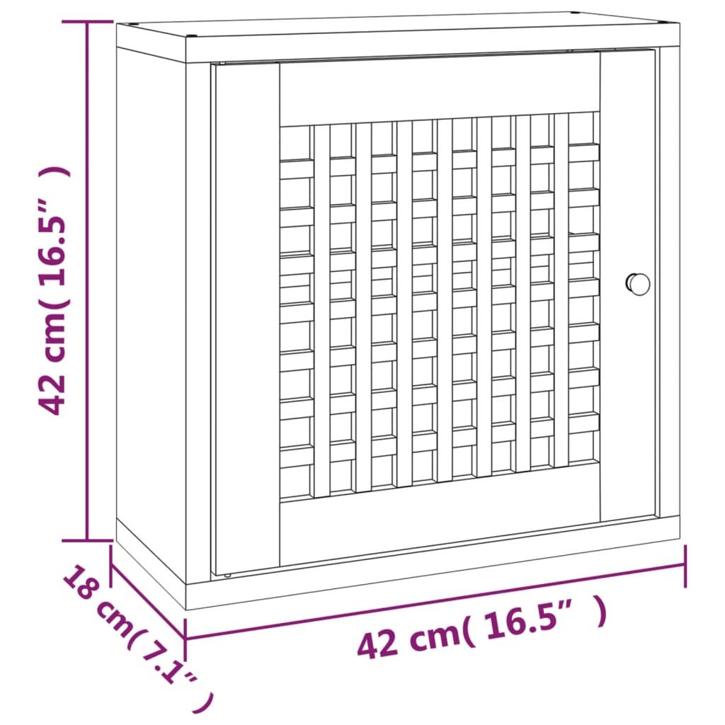 Wandkast 42x18x42 cm massief walnotenhout is nu te koop bij PeponiXL, paradijselijk wonen!