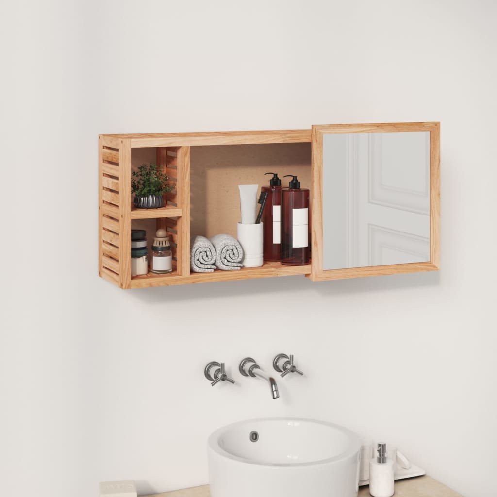 Spiegelkast 80x17x34 cm massief walnotenhout is nu te koop bij PeponiXL, paradijselijk wonen!