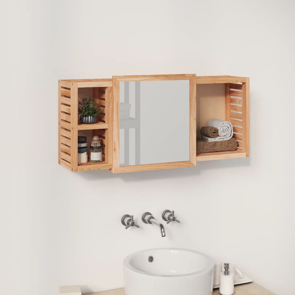 Spiegelkast 80x17x34 cm massief walnotenhout is nu te koop bij PeponiXL, paradijselijk wonen!