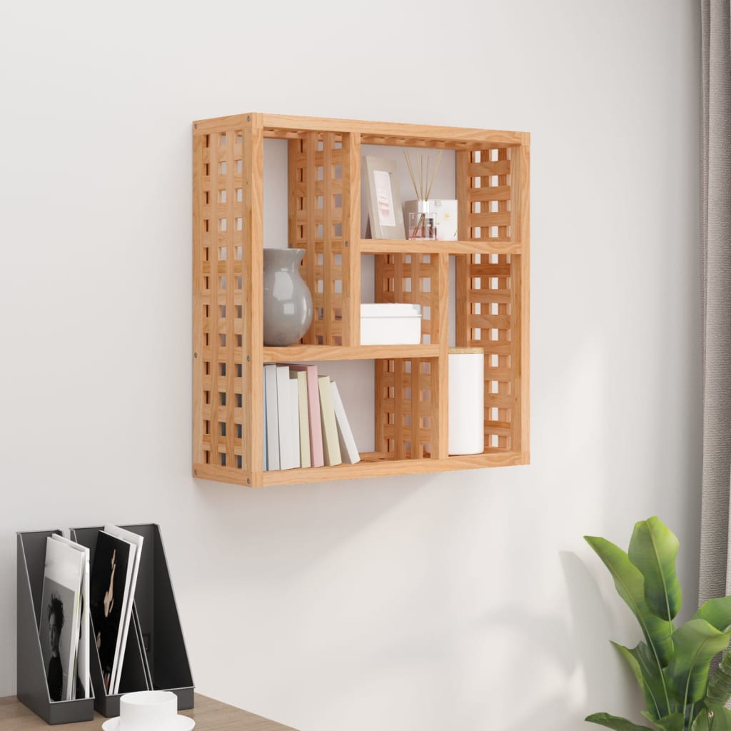 Wandschap 49x15x49 cm massief walnotenhout is nu te koop bij PeponiXL, paradijselijk wonen!