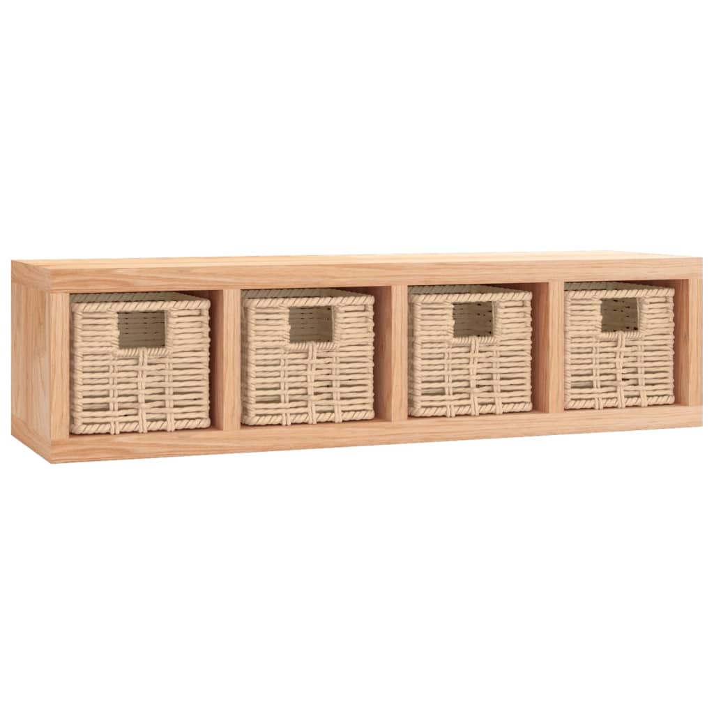 Wandschap met manden 62x18x16 cm massief walnotenhout is nu te koop bij PeponiXL, paradijselijk wonen!