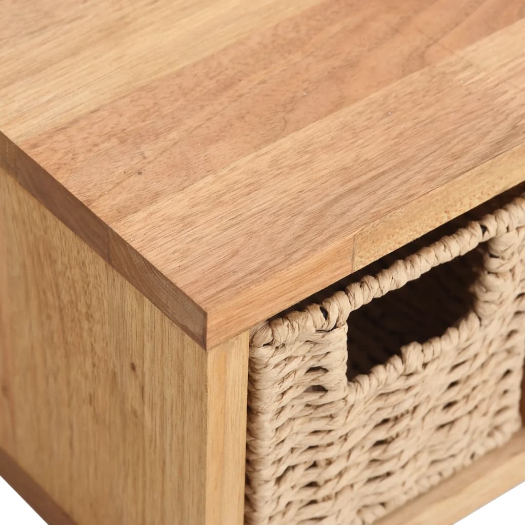 Wandschap met manden 62x18x16 cm massief walnotenhout is nu te koop bij PeponiXL, paradijselijk wonen!