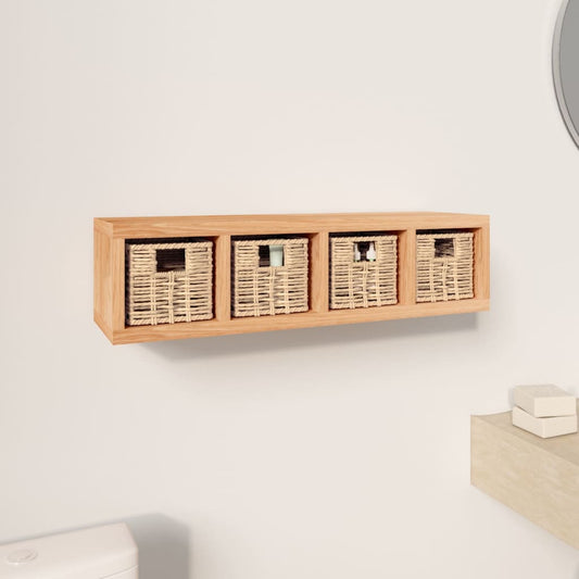 Wandschap met manden 62x18x16 cm massief walnotenhout is nu te koop bij PeponiXL, paradijselijk wonen!