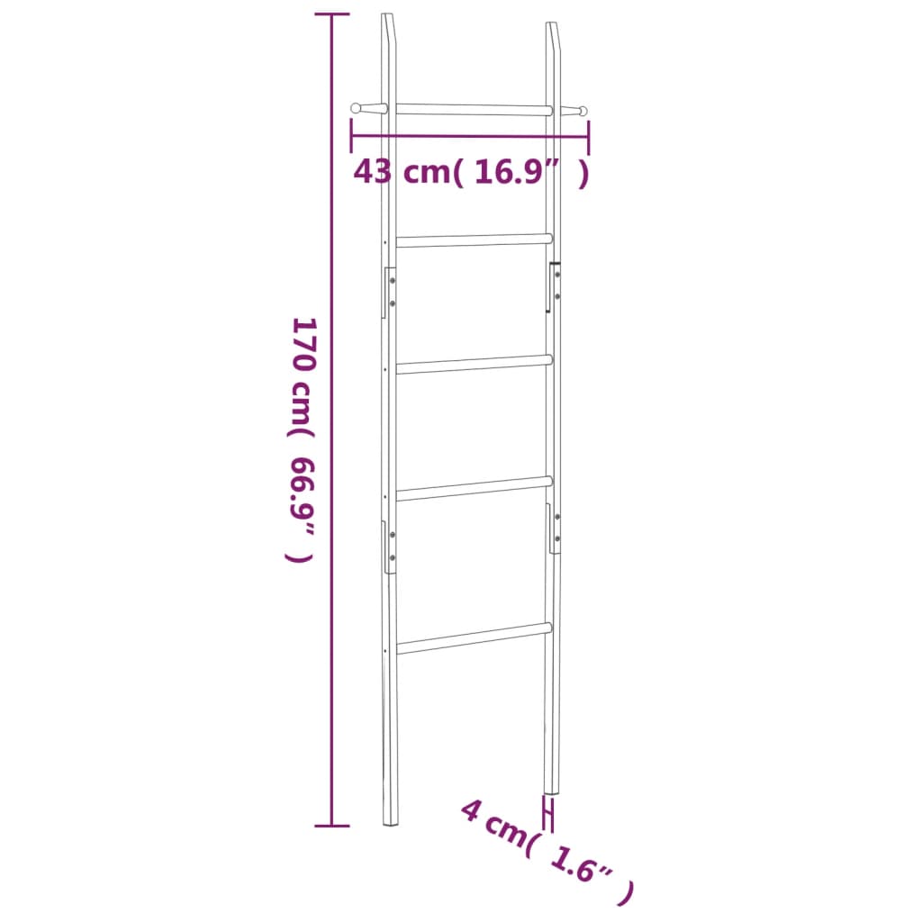 Handdoekenladder 170 cm massief walnotenhout is nu te koop bij PeponiXL, paradijselijk wonen!