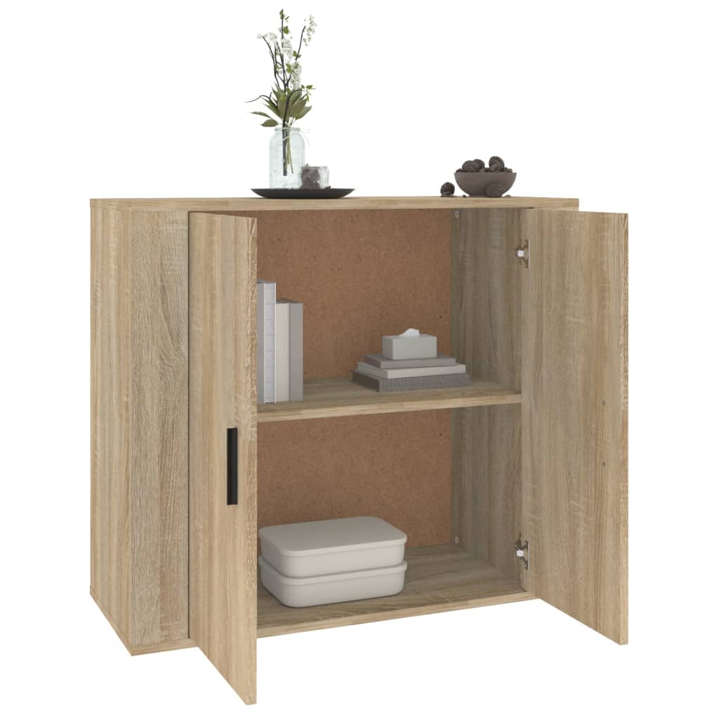 Dressoir 80x33x70 cm bewerkt hout sonoma eikenkleurig is nu te koop bij PeponiXL, paradijselijk wonen!