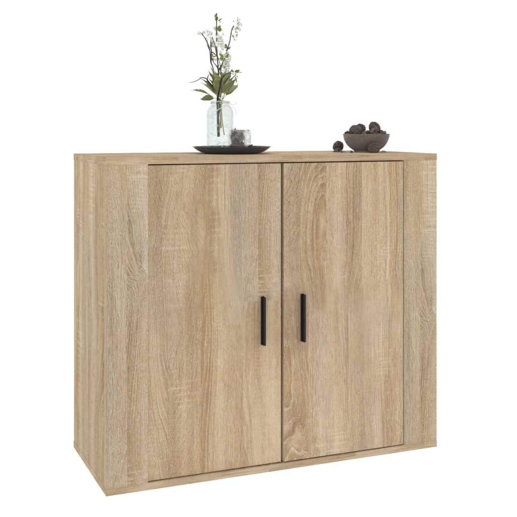 Dressoir 80x33x70 cm bewerkt hout sonoma eikenkleurig is nu te koop bij PeponiXL, paradijselijk wonen!