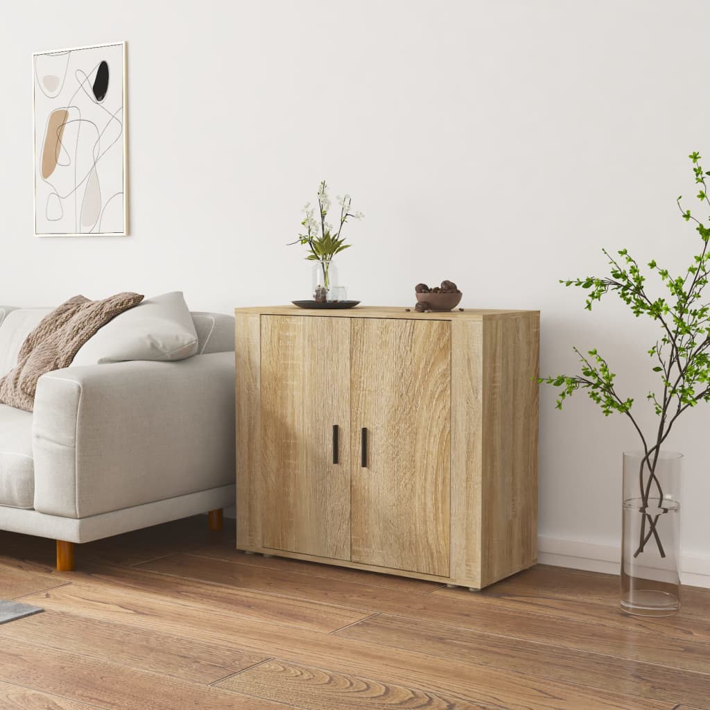 Dressoir 80x33x70 cm bewerkt hout sonoma eikenkleurig is nu te koop bij PeponiXL, paradijselijk wonen!