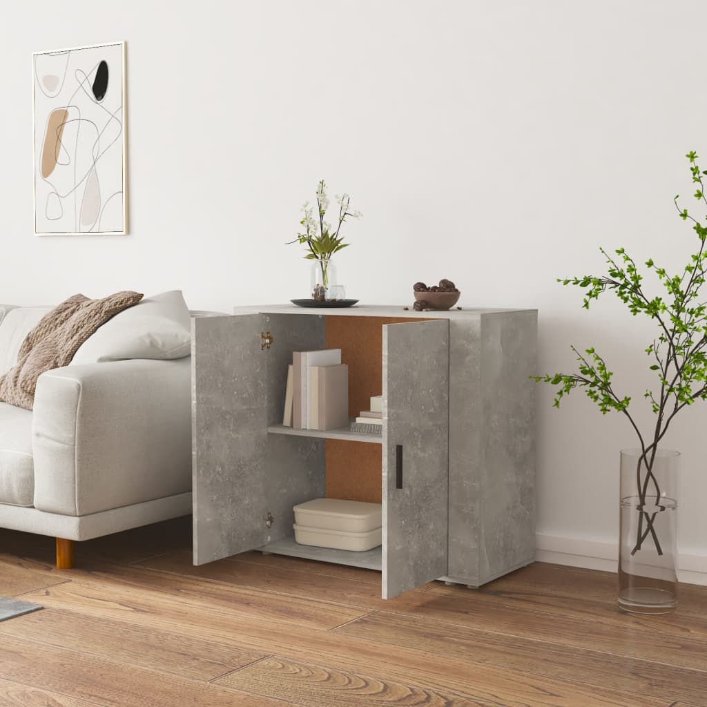 Dressoir 80x33x70 cm bewerkt hout betongrijs is nu te koop bij PeponiXL, paradijselijk wonen!