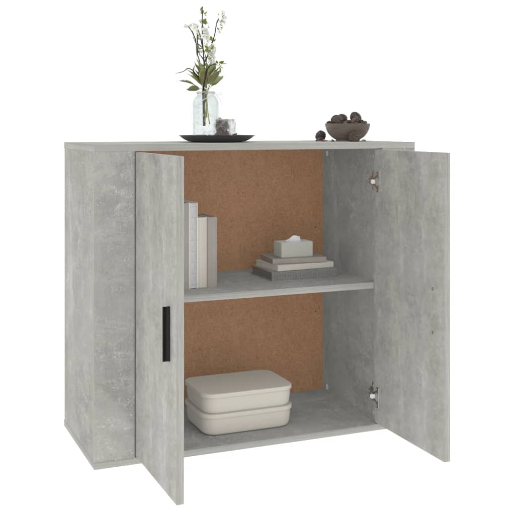 Dressoir 80x33x70 cm bewerkt hout betongrijs is nu te koop bij PeponiXL, paradijselijk wonen!