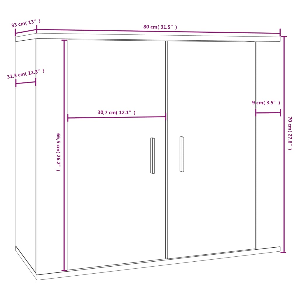Dressoir 80x33x70 cm bewerkt hout betongrijs is nu te koop bij PeponiXL, paradijselijk wonen!