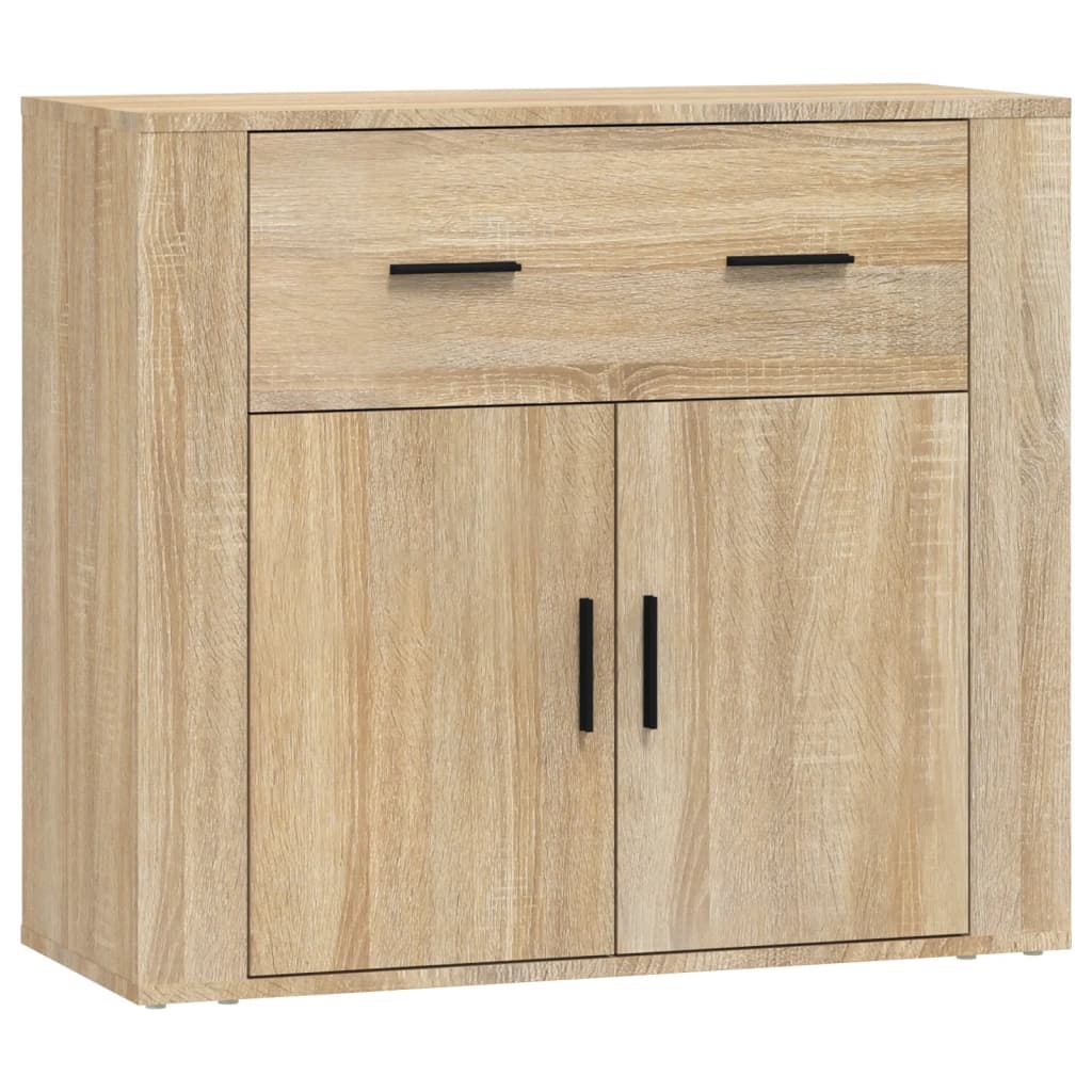 Dressoir 80x33x70 cm bewerkt hout sonoma eikenkleurig is nu te koop bij PeponiXL, paradijselijk wonen!
