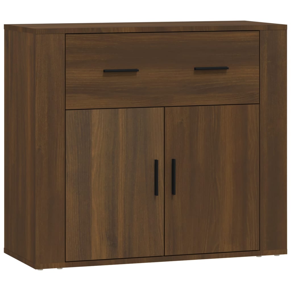 Dressoir 80x33x70 cm bewerkt hout bruin eikenkleur is nu te koop bij PeponiXL, paradijselijk wonen!