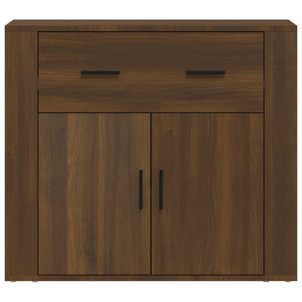 Dressoir 80x33x70 cm bewerkt hout bruin eikenkleur is nu te koop bij PeponiXL, paradijselijk wonen!
