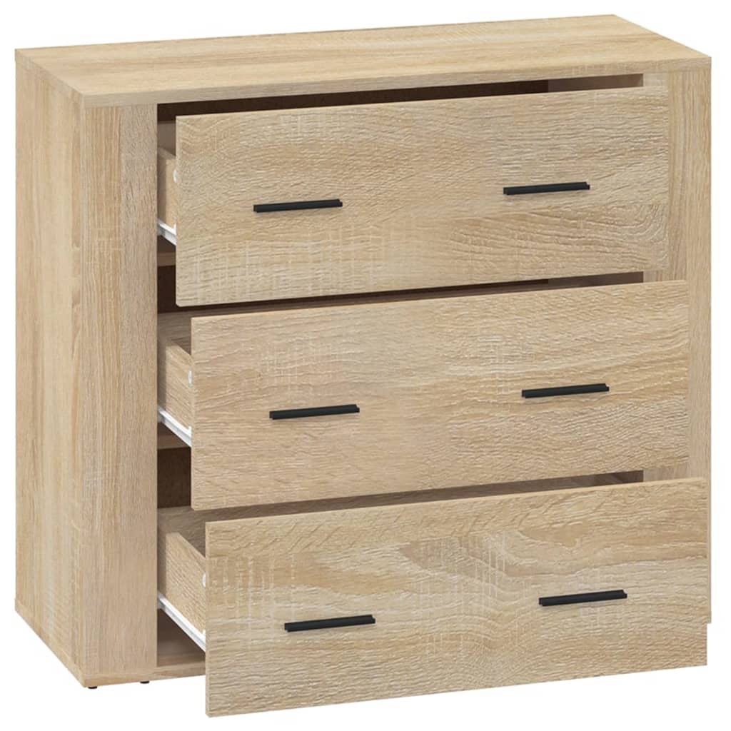Dressoir 80x33x70 cm bewerkt hout sonoma eikenkleurig is nu te koop bij PeponiXL, paradijselijk wonen!