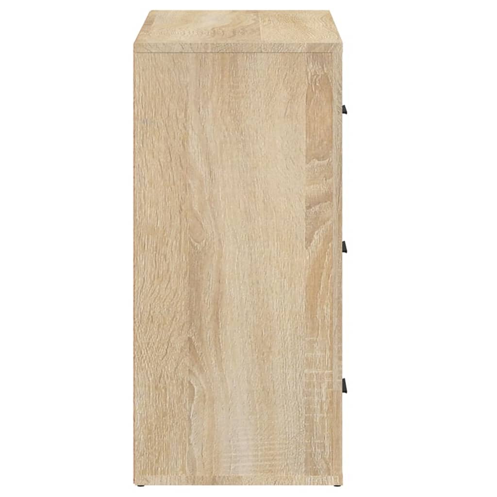 Dressoir 80x33x70 cm bewerkt hout sonoma eikenkleurig is nu te koop bij PeponiXL, paradijselijk wonen!