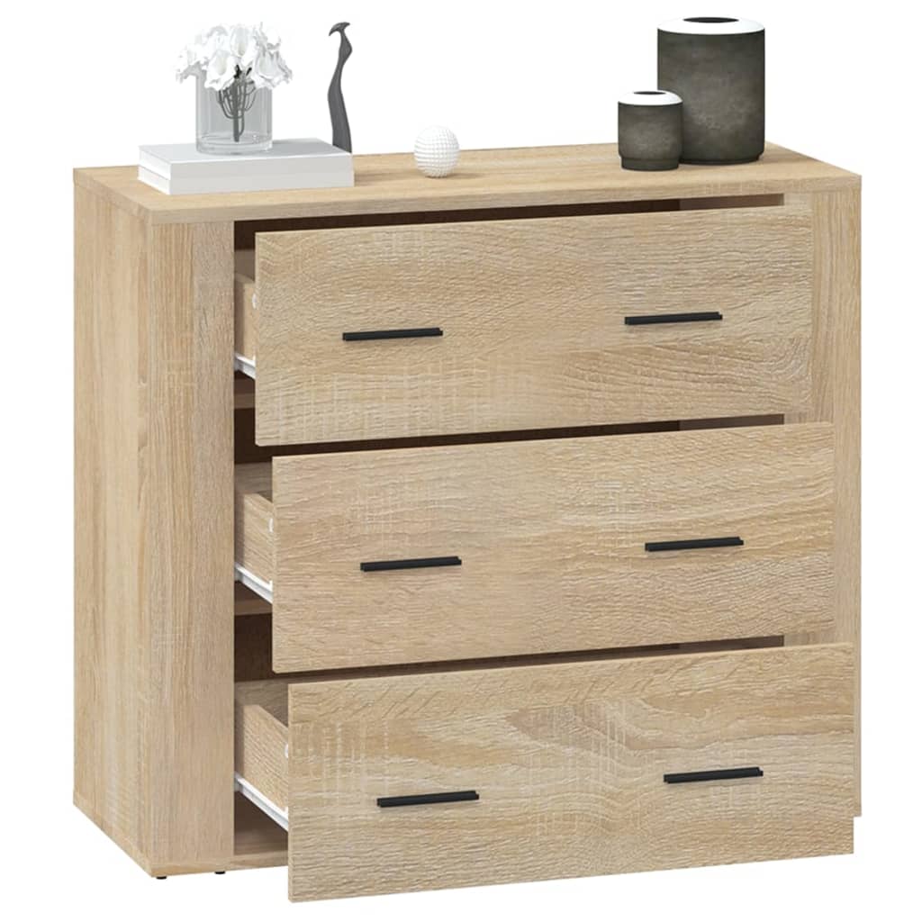 Dressoir 80x33x70 cm bewerkt hout sonoma eikenkleurig is nu te koop bij PeponiXL, paradijselijk wonen!