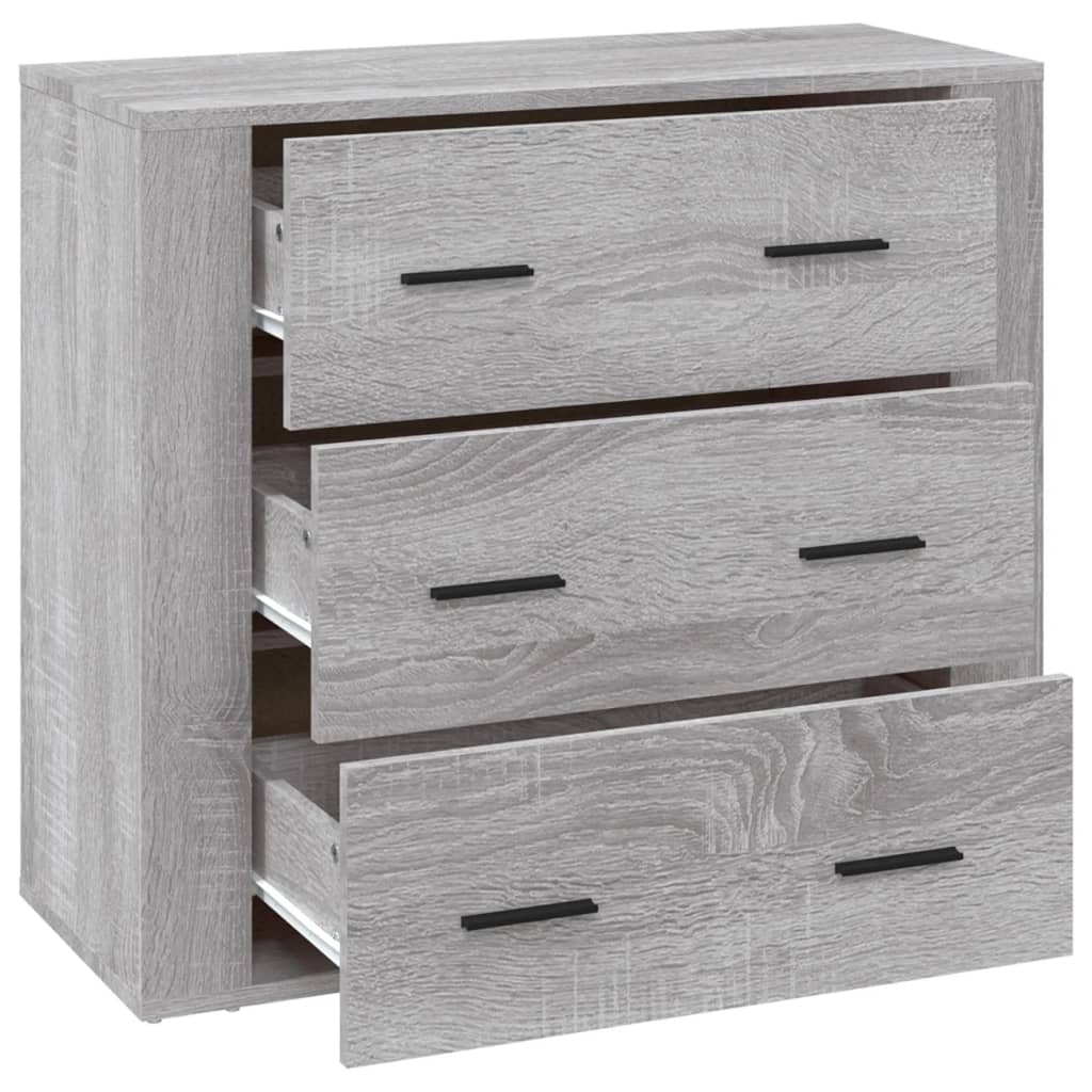 Dressoir 80x33x70 cm bewerkt hout grijs sonoma eikenkleurig is nu te koop bij PeponiXL, paradijselijk wonen!