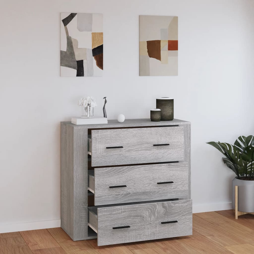 Dressoir 80x33x70 cm bewerkt hout grijs sonoma eikenkleurig is nu te koop bij PeponiXL, paradijselijk wonen!