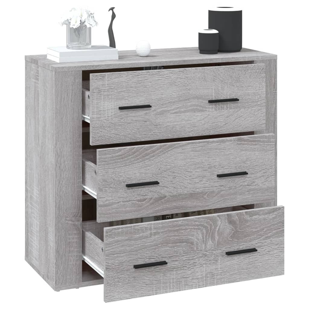 Dressoir 80x33x70 cm bewerkt hout grijs sonoma eikenkleurig is nu te koop bij PeponiXL, paradijselijk wonen!