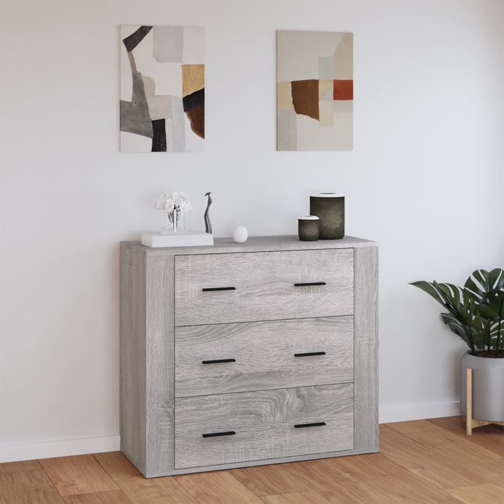Dressoir 80x33x70 cm bewerkt hout grijs sonoma eikenkleurig is nu te koop bij PeponiXL, paradijselijk wonen!