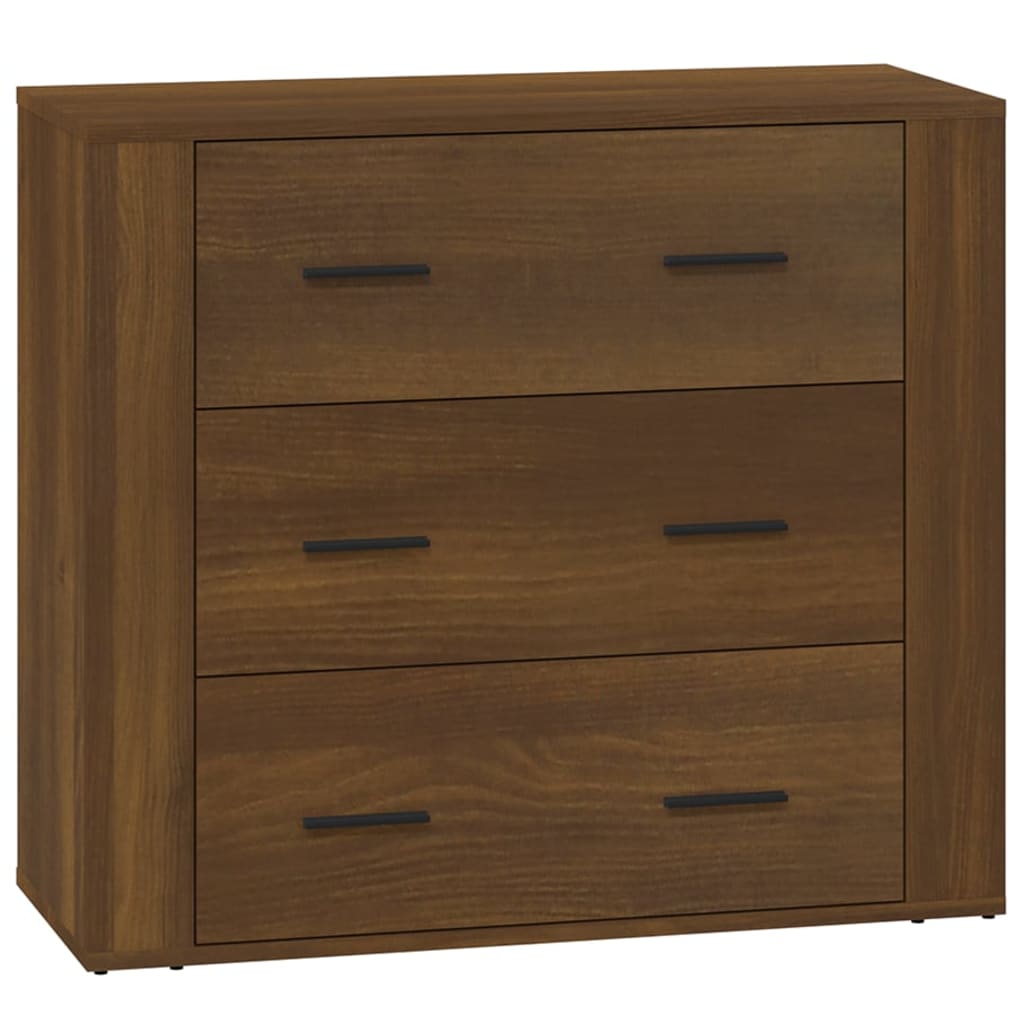Dressoir 80x33x70 cm bewerkt hout bruin eikenkleur is nu te koop bij PeponiXL, paradijselijk wonen!