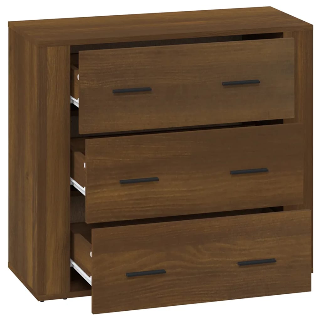 Dressoir 80x33x70 cm bewerkt hout bruin eikenkleur is nu te koop bij PeponiXL, paradijselijk wonen!