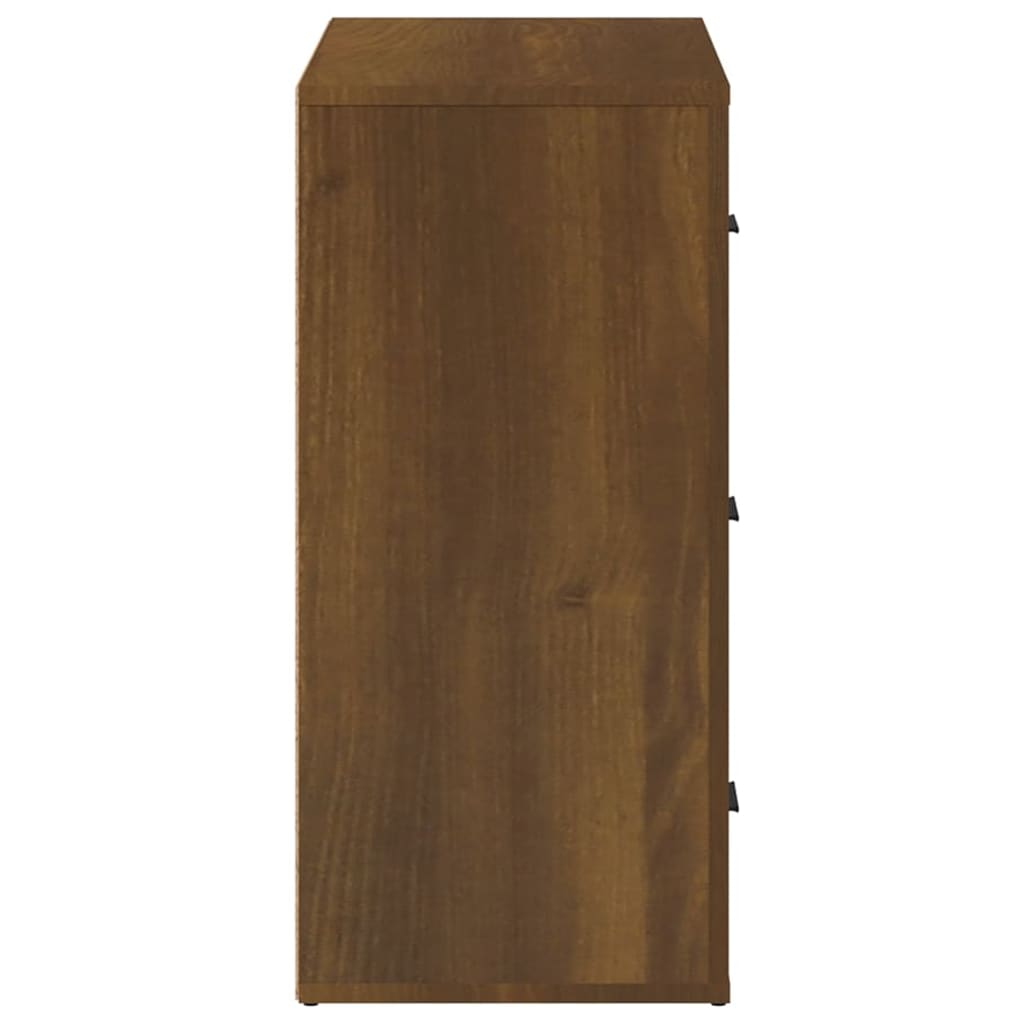 Dressoir 80x33x70 cm bewerkt hout bruin eikenkleur is nu te koop bij PeponiXL, paradijselijk wonen!