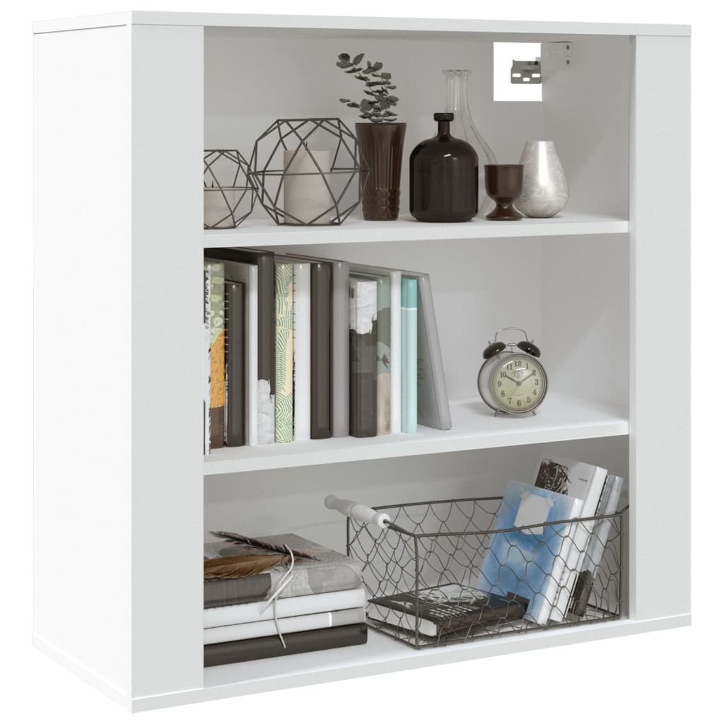 Wandkast 80x33x80 cm bewerkt hout wit is nu te koop bij PeponiXL, paradijselijk wonen!