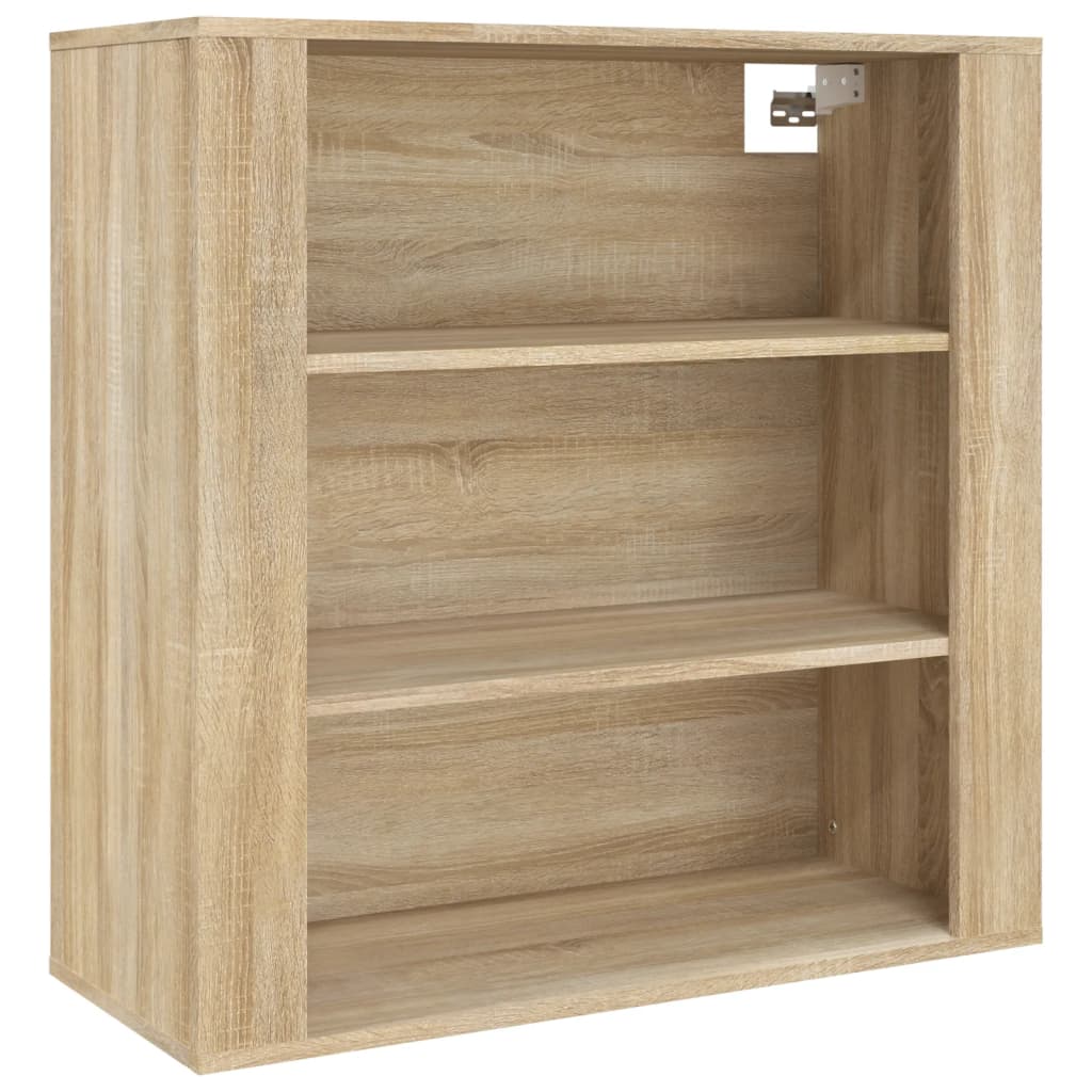 Wandkast 80x33x80 cm bewerkt hout sonoma eikenkleurig is nu te koop bij PeponiXL, paradijselijk wonen!