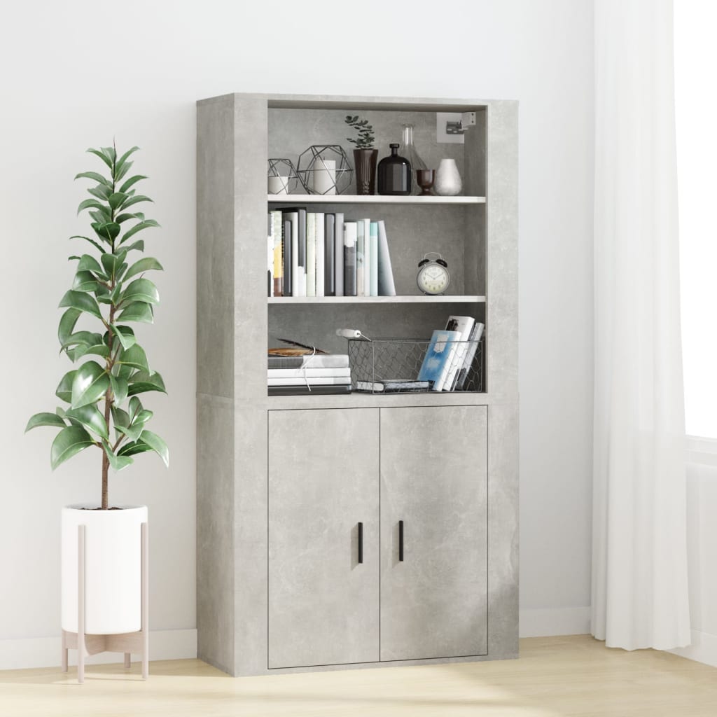 Wandkast 80x33x80 cm bewerkt hout betongrijs is nu te koop bij PeponiXL, paradijselijk wonen!