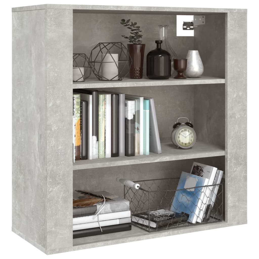 Wandkast 80x33x80 cm bewerkt hout betongrijs is nu te koop bij PeponiXL, paradijselijk wonen!