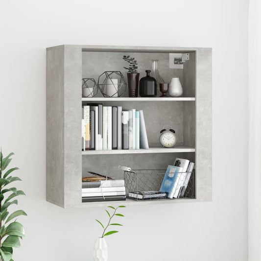Wandkast 80x33x80 cm bewerkt hout betongrijs is nu te koop bij PeponiXL, paradijselijk wonen!