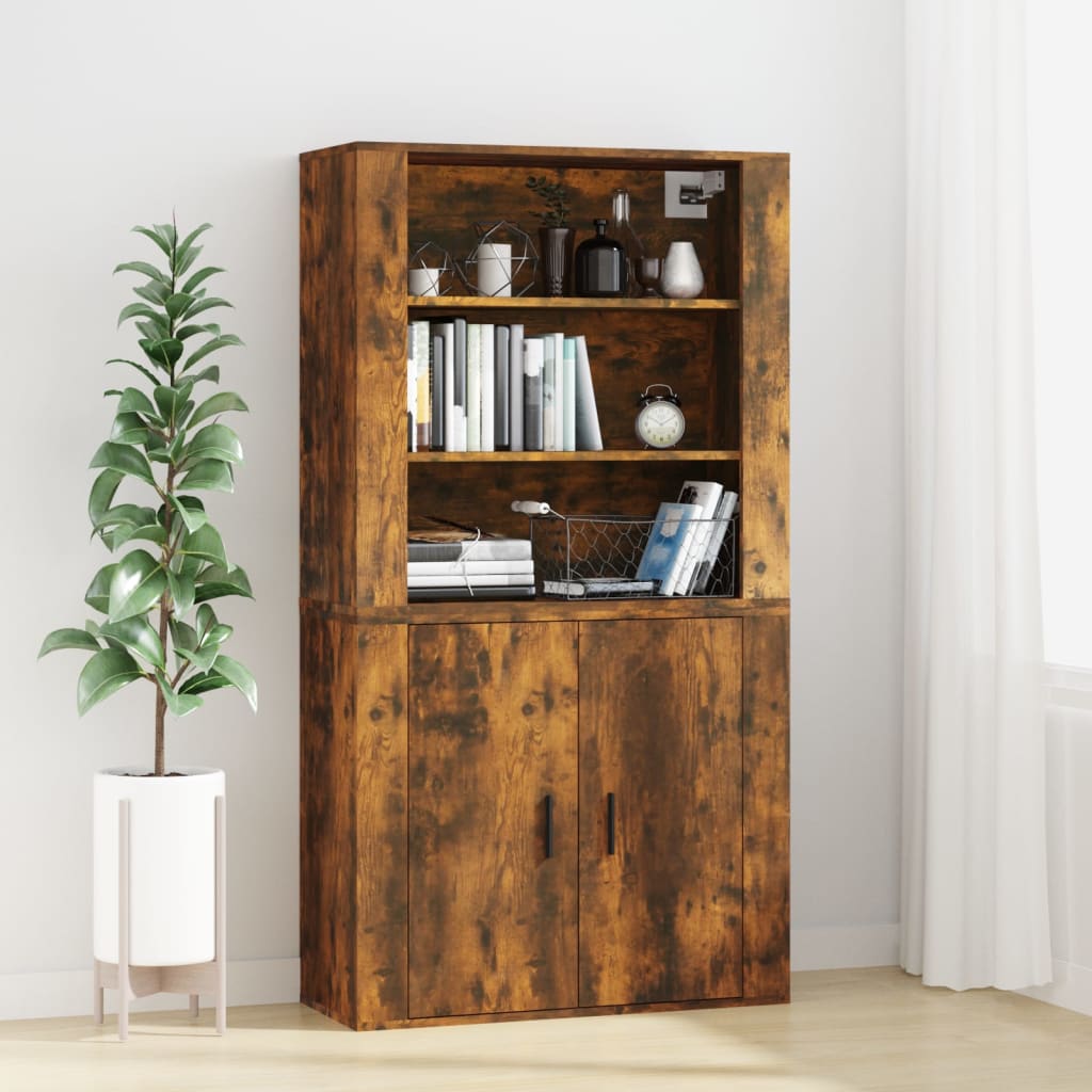 Wandkast 80x33x80 cm bewerkt hout gerookt eikenkleurig is nu te koop bij PeponiXL, paradijselijk wonen!