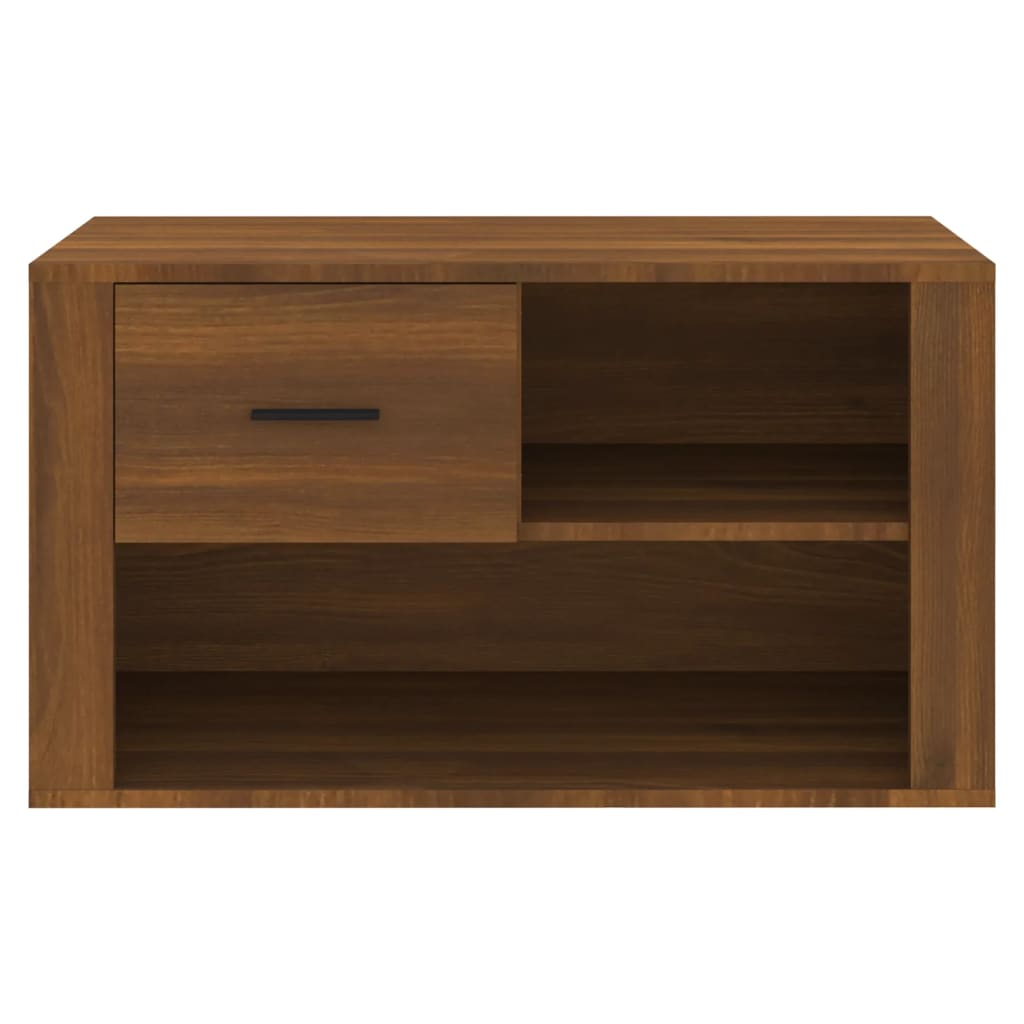 Schoenenkast 80x35x45 cm bewerkt hout bruin eikenkleur is nu te koop bij PeponiXL, paradijselijk wonen!