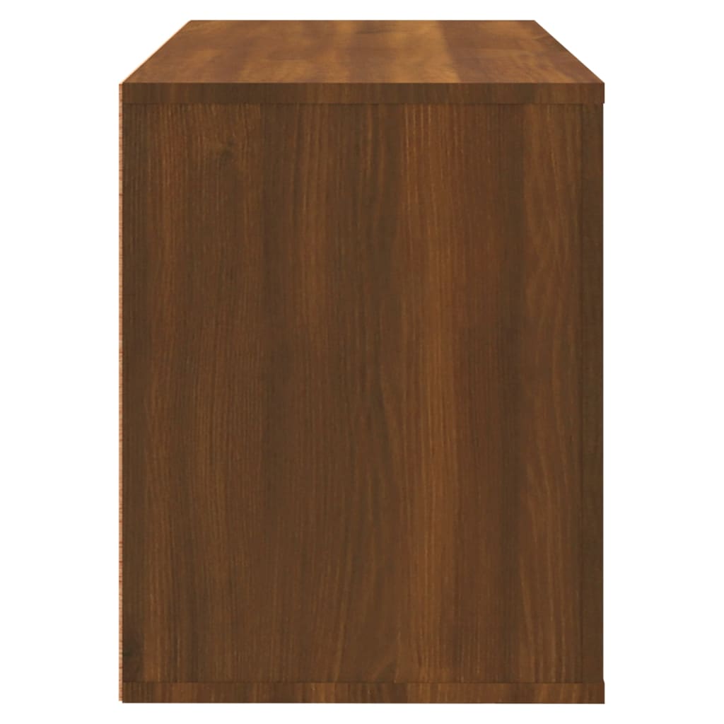 Schoenenkast 80x35x45 cm bewerkt hout bruin eikenkleur is nu te koop bij PeponiXL, paradijselijk wonen!