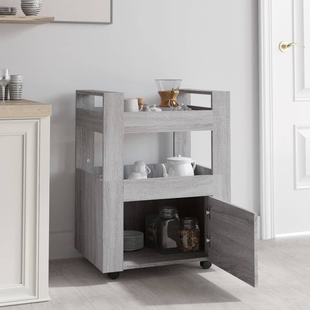 Keukentrolley 60x45x80cm bewerkt hout grijs sonoma eikenkleurig is nu te koop bij PeponiXL, paradijselijk wonen!