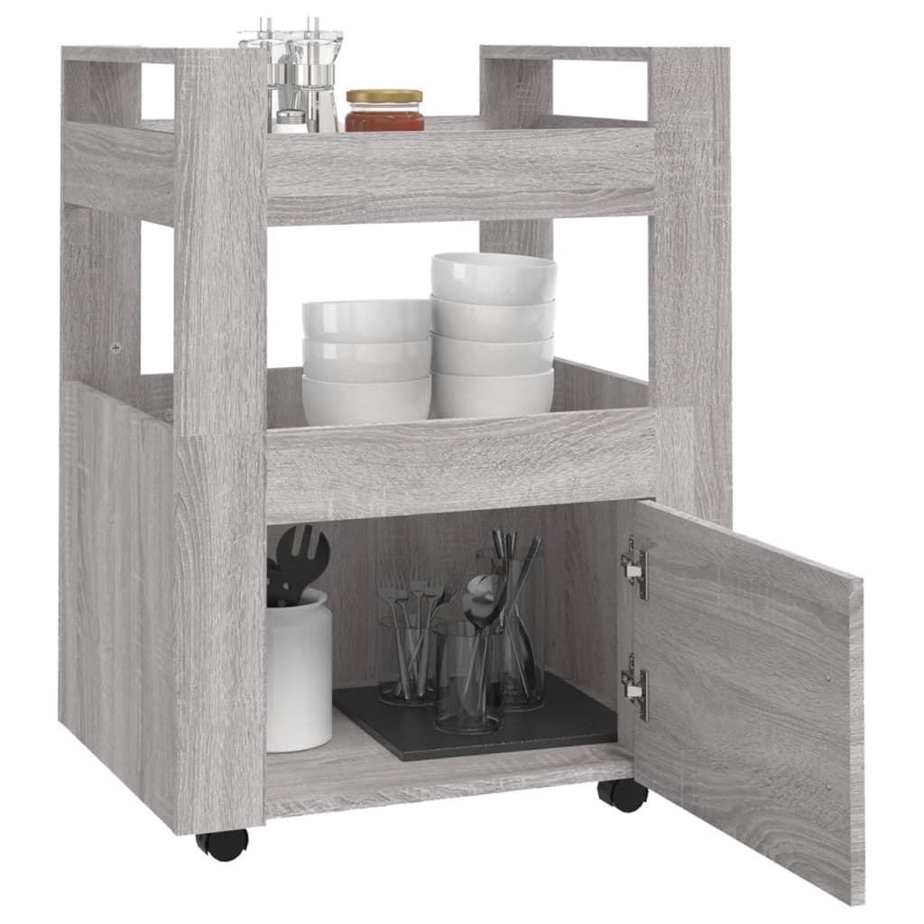 Keukentrolley 60x45x80cm bewerkt hout grijs sonoma eikenkleurig is nu te koop bij PeponiXL, paradijselijk wonen!