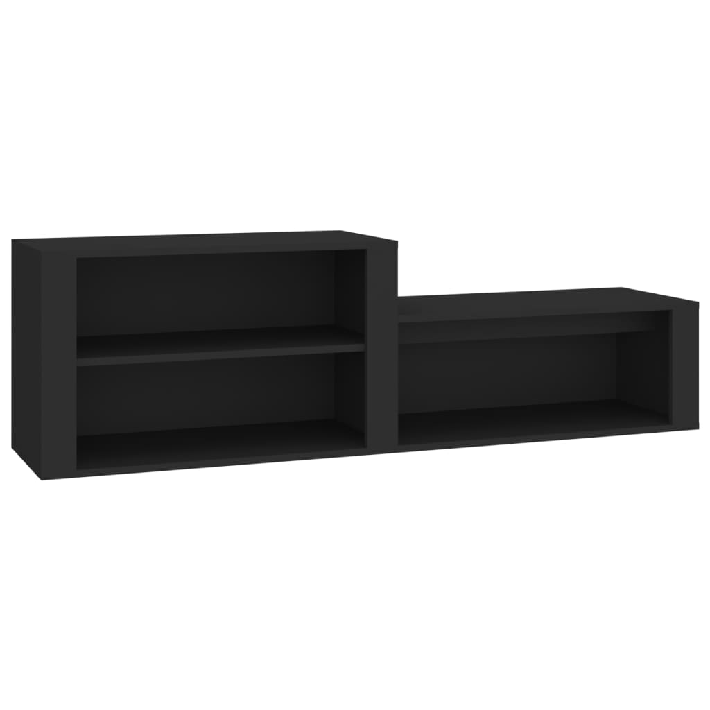 Schoenenkast 150x35x45 cm bewerkt hout zwart is nu te koop bij PeponiXL, paradijselijk wonen!