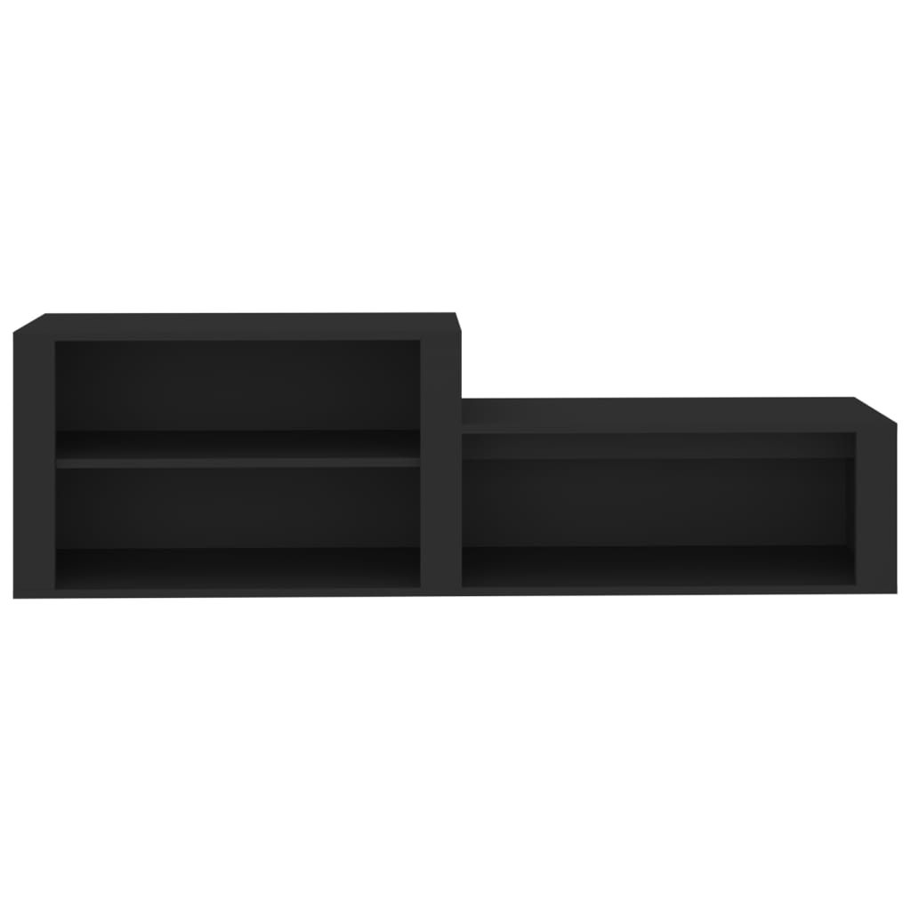 Schoenenkast 150x35x45 cm bewerkt hout zwart is nu te koop bij PeponiXL, paradijselijk wonen!