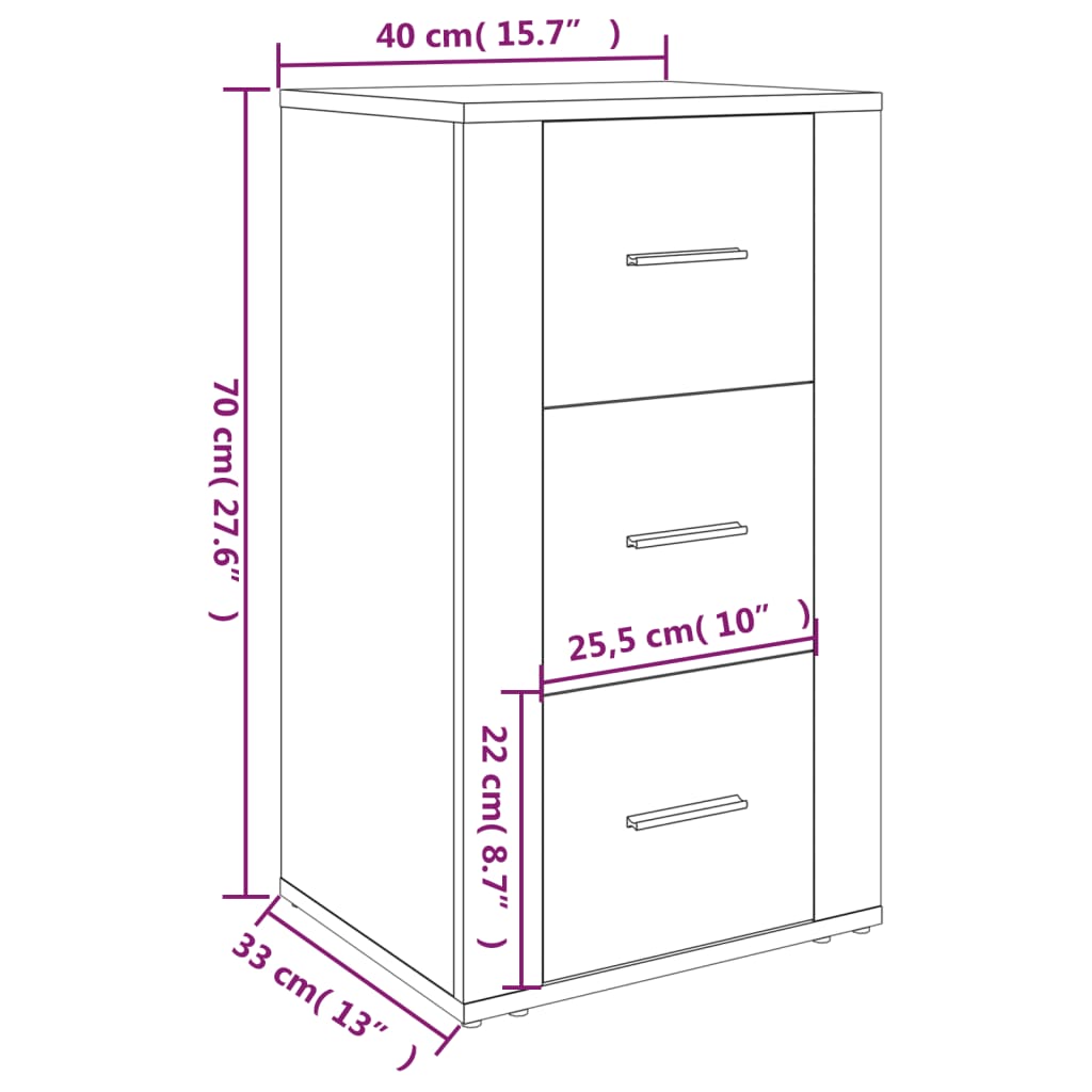 Dressoir 40x33x70 cm bewerkt hout wit is nu te koop bij PeponiXL, paradijselijk wonen!